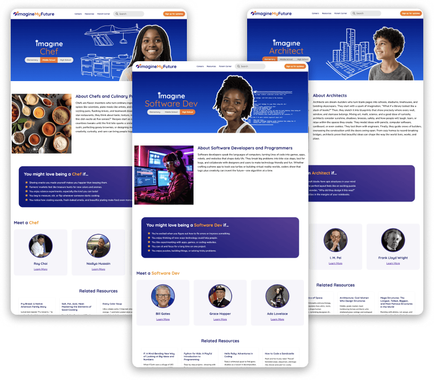 Career pages preview